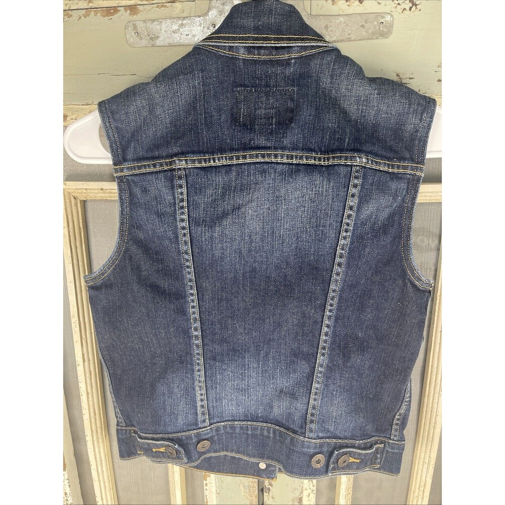 Levi’s Denim Vest Blue Sleeveless Classic Trucker Casual Womens Medium - Picture 3 of 11